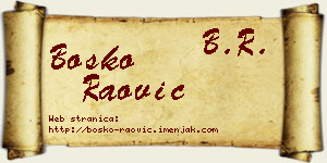 Boško Raović vizit kartica